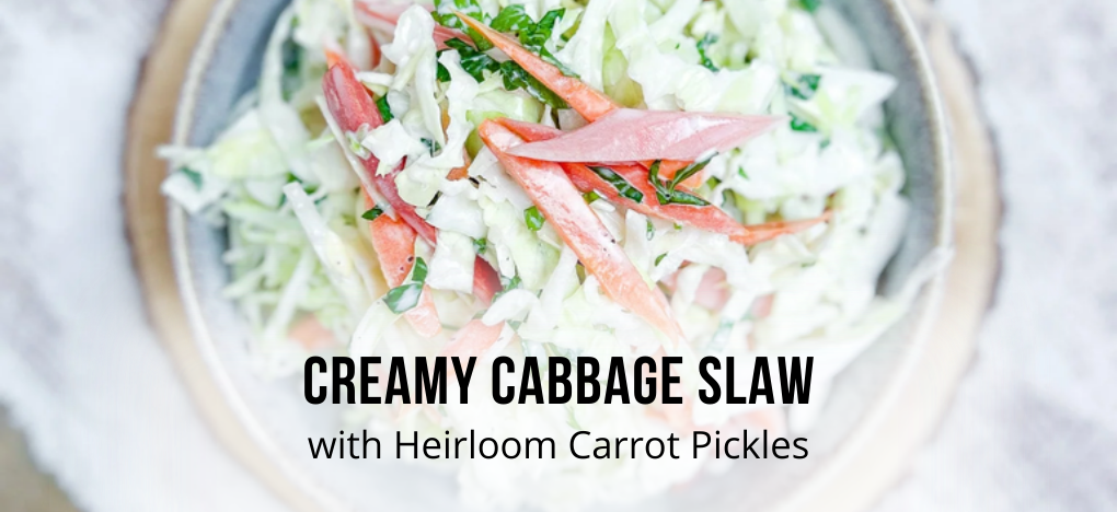 Creamy Cabbage Slaw with Pickled Carrots Recipe