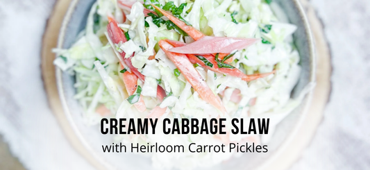 Creamy Cabbage Slaw with Pickled Carrots Recipe