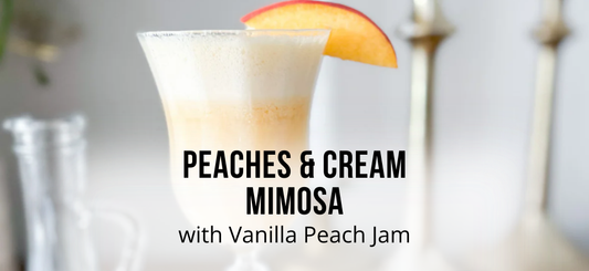 (Easy) Peaches & Cream Mimosa Recipe with Peach Jam