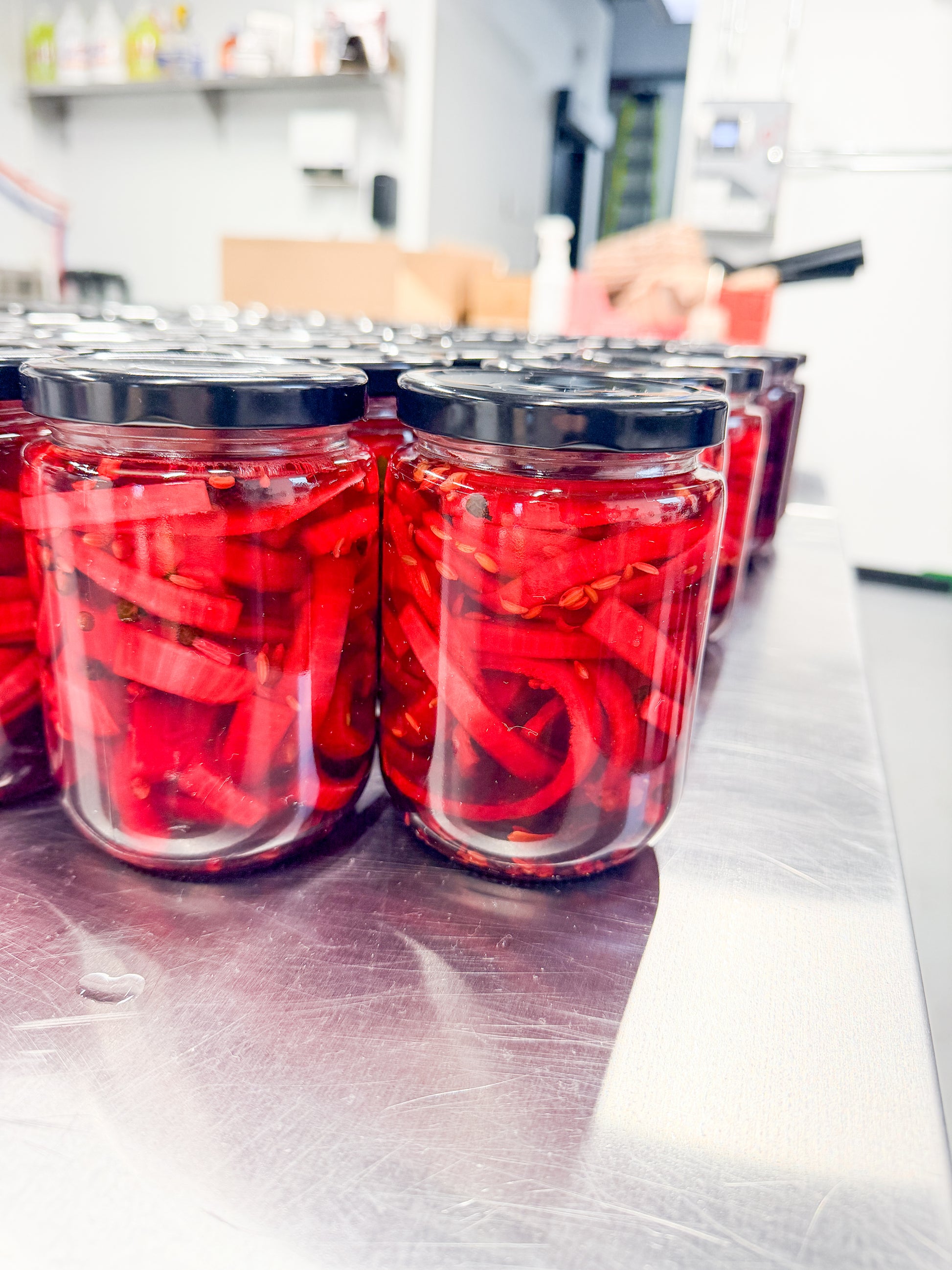 Beet Pickled Onions - Berry and Brine Local Preserves & Ottawa Catering