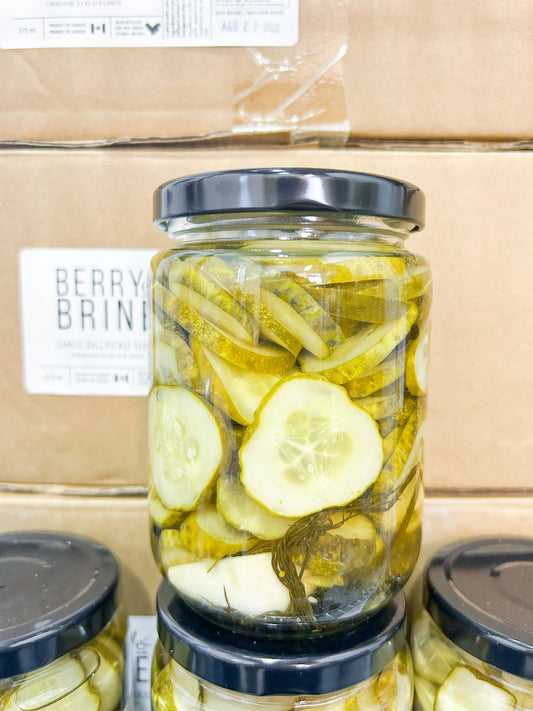 Garlic Dill Pickle Slices- Berry and Brine Local Preserves & Ottawa Catering
