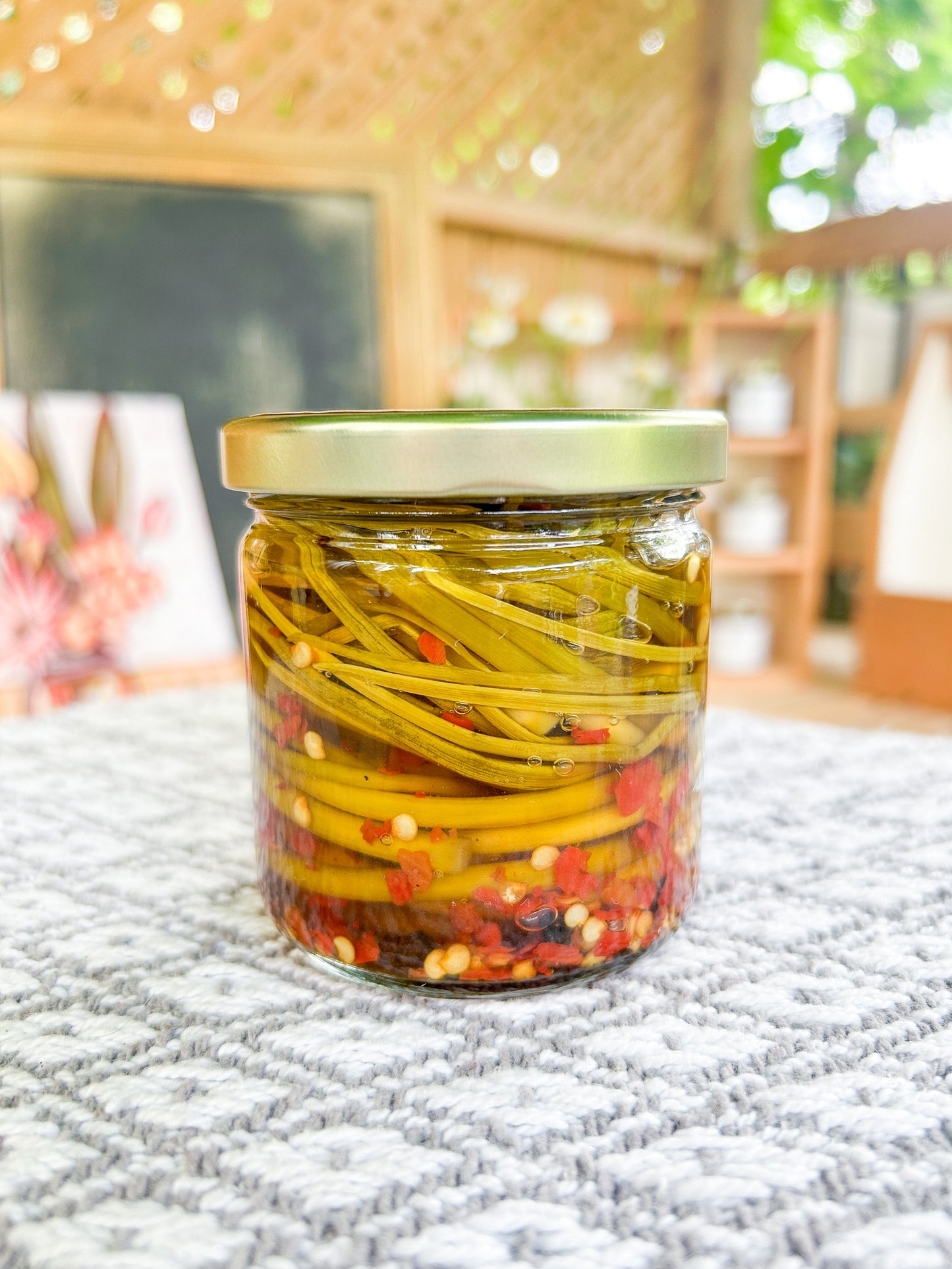 Spicy Pickled Garlic Scapes